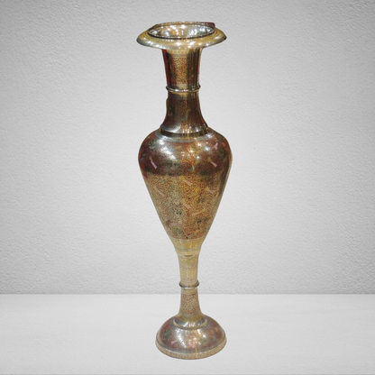 Brass Coloured Flower Vase With Handwork