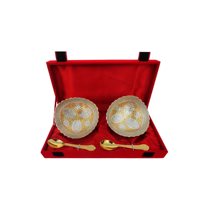 Brass 2 Bowl Set with Velvet Box