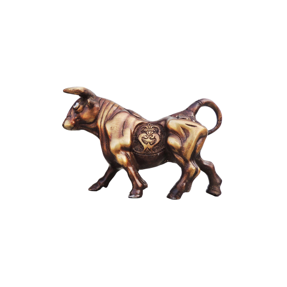 Brass Table Bull Statue