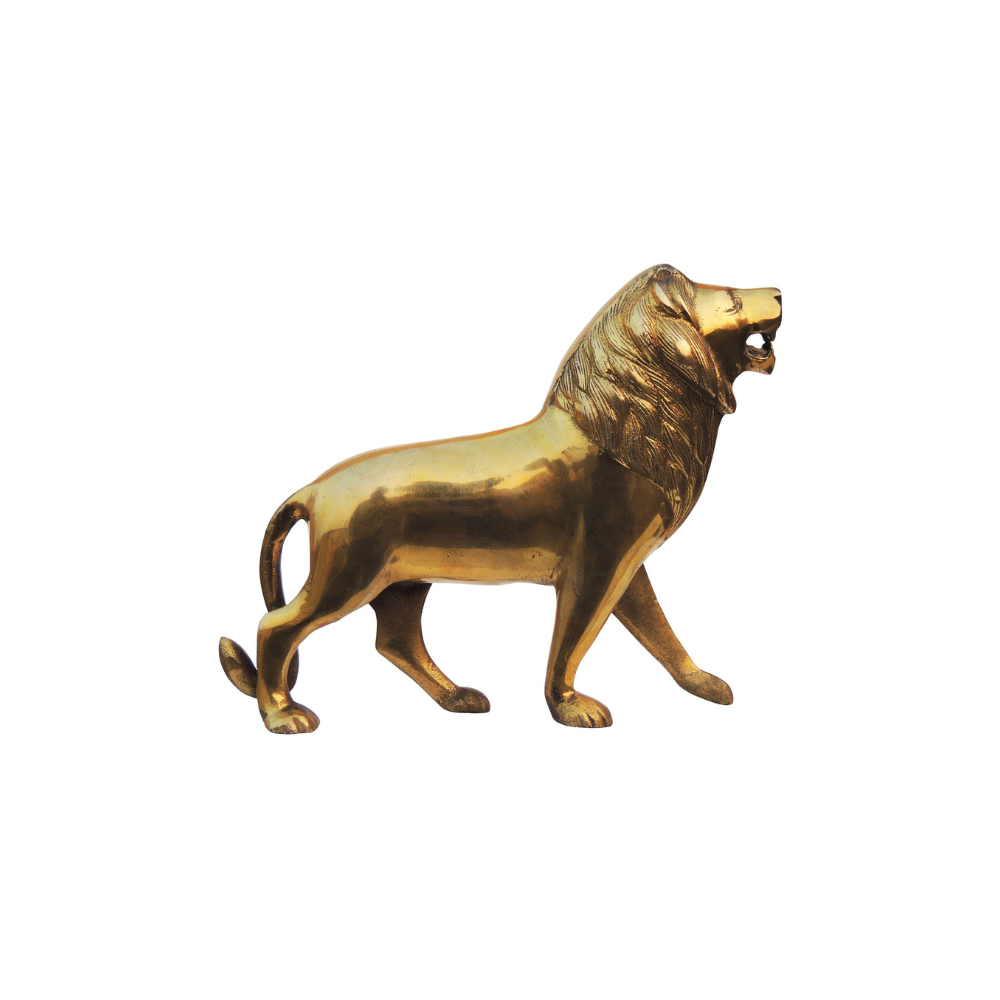 Brass Showpiece Lion Statue