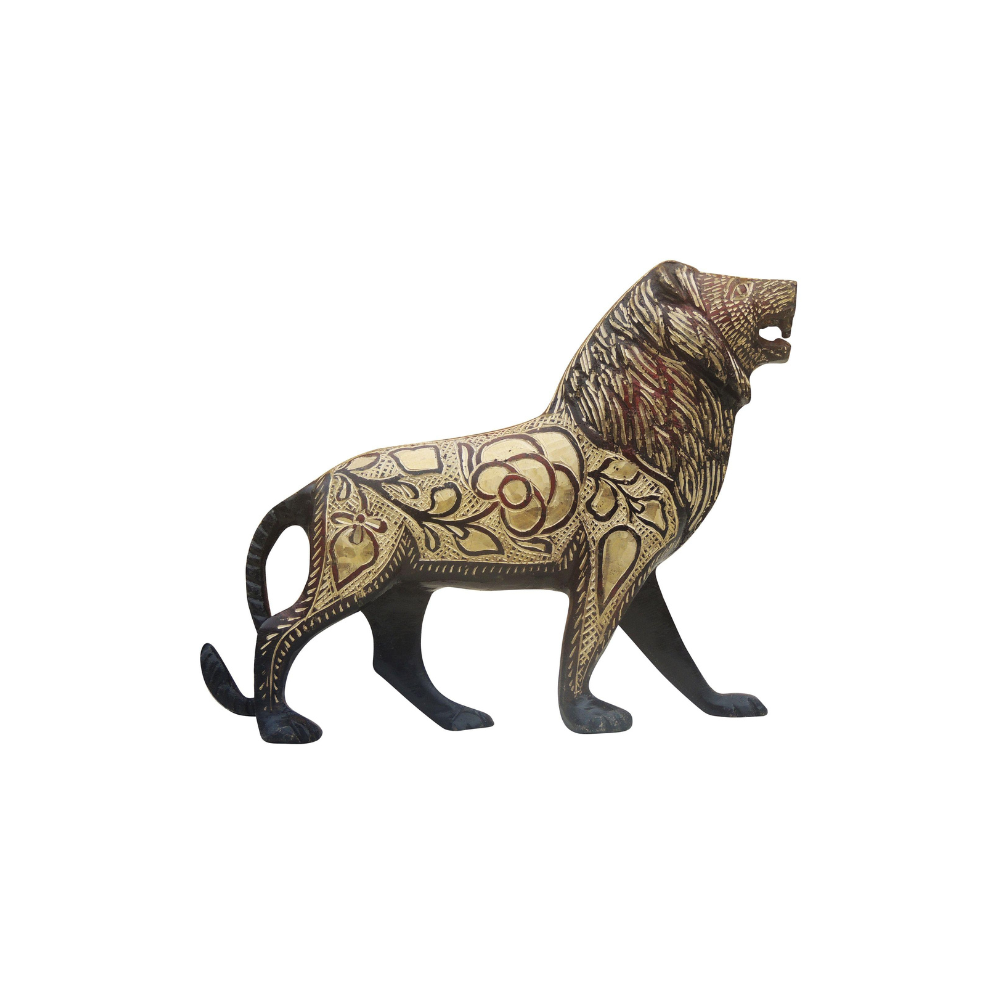 Brass Showpiece Lion Statue