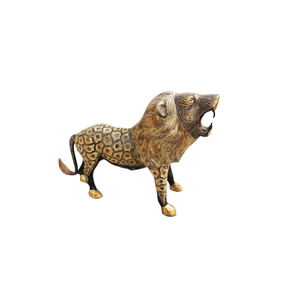 Brass Showpiece Lion Statue