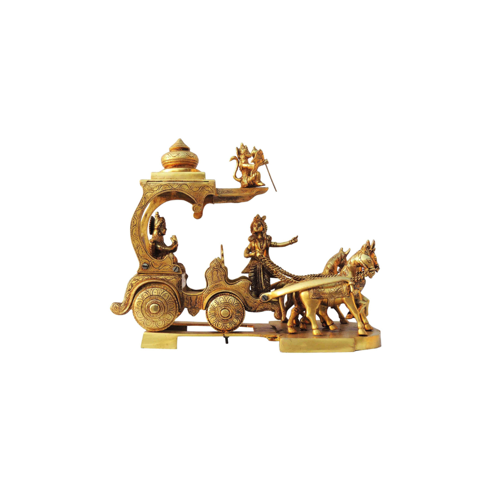 Brass Arjun Rath Statue