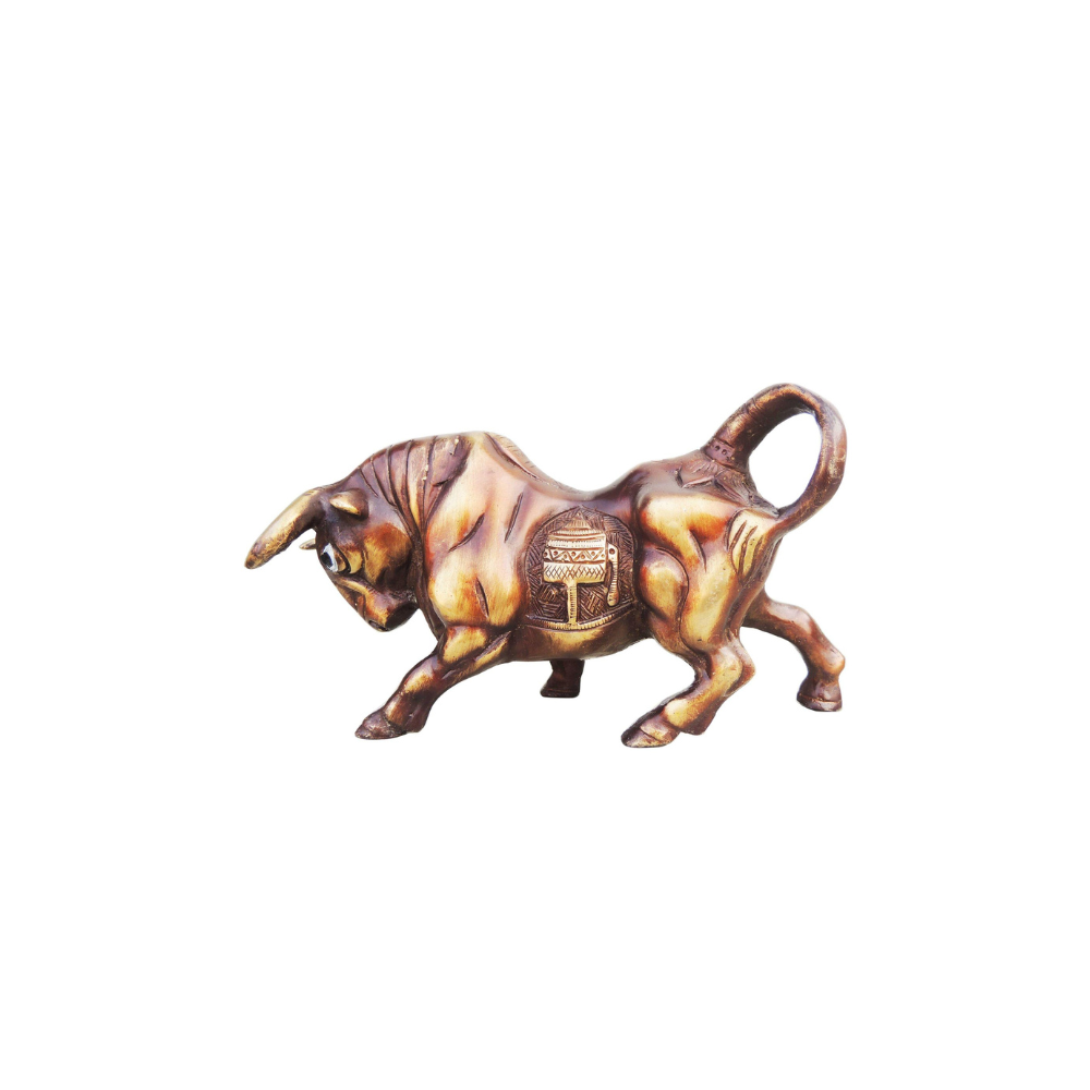 Brass Runnng Bull Statue