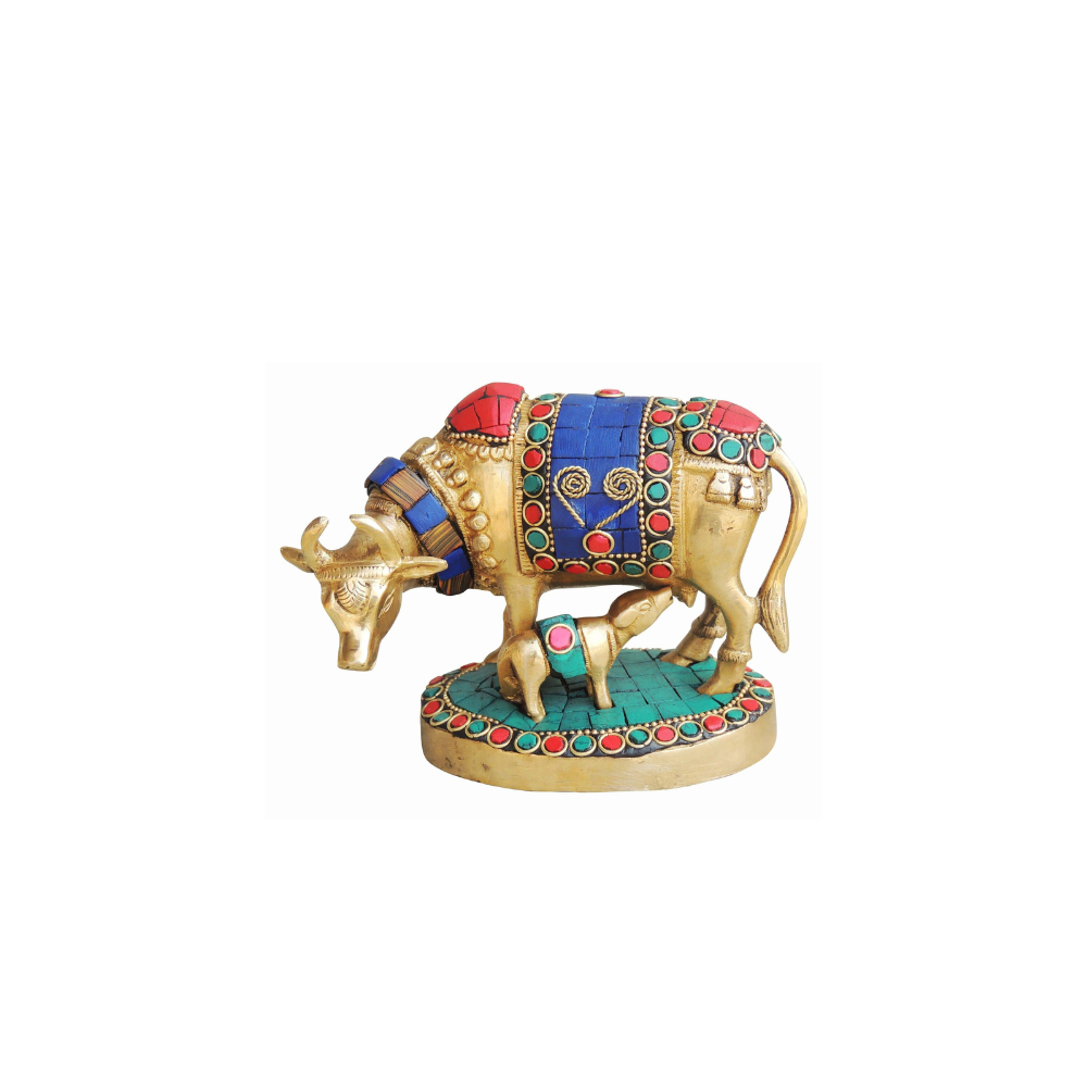 Brass Cow Stone Statue