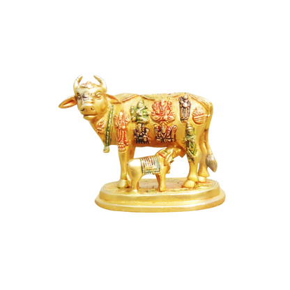 Brass Cow With Calf Statue