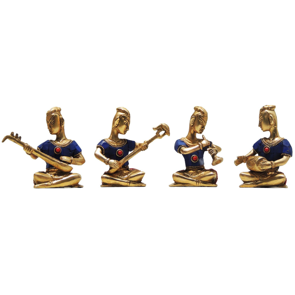 Brass Musical Set Small Statue