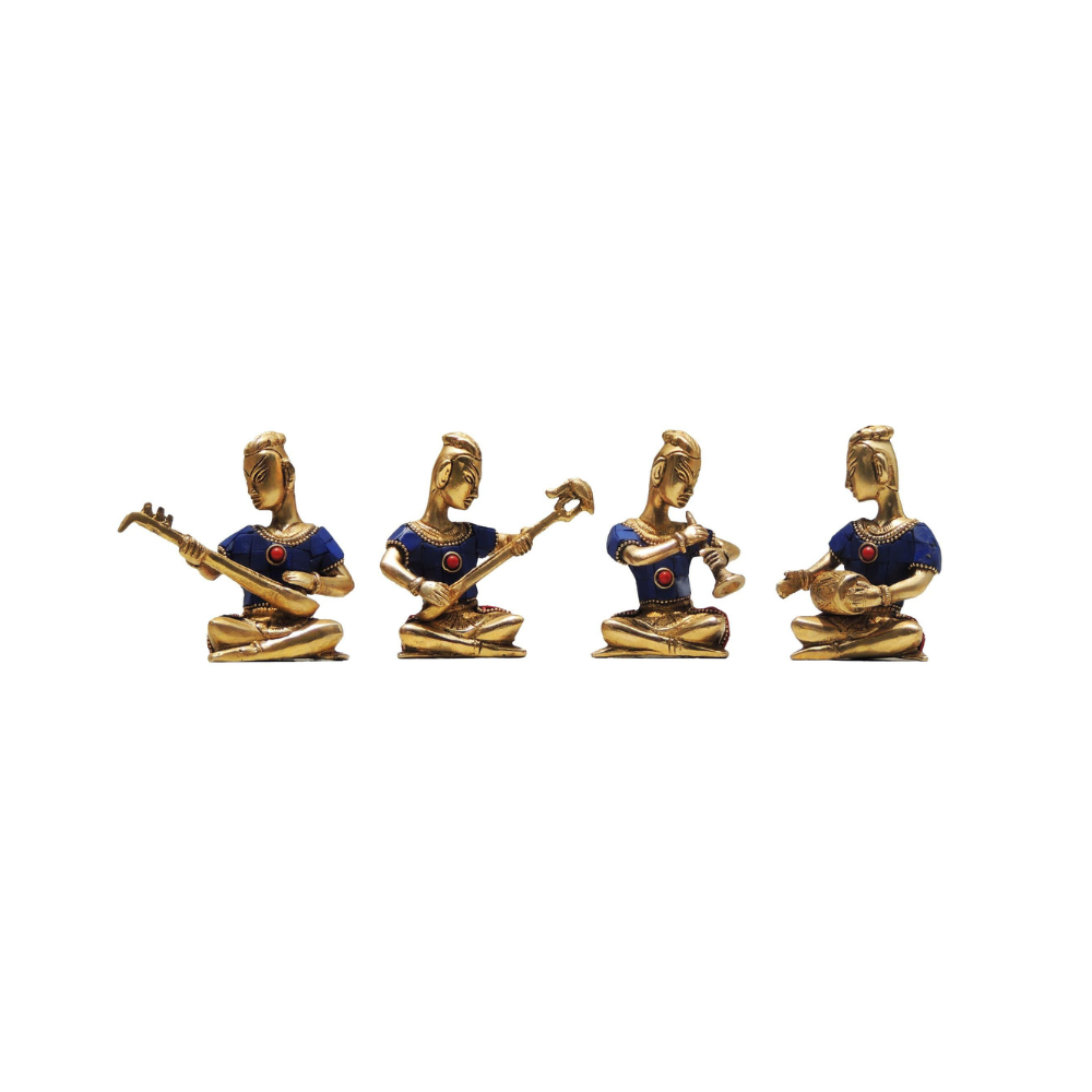 Brass Musical Set Small Statue