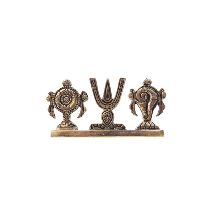 Brass Shankh Chakra Namah God Statue