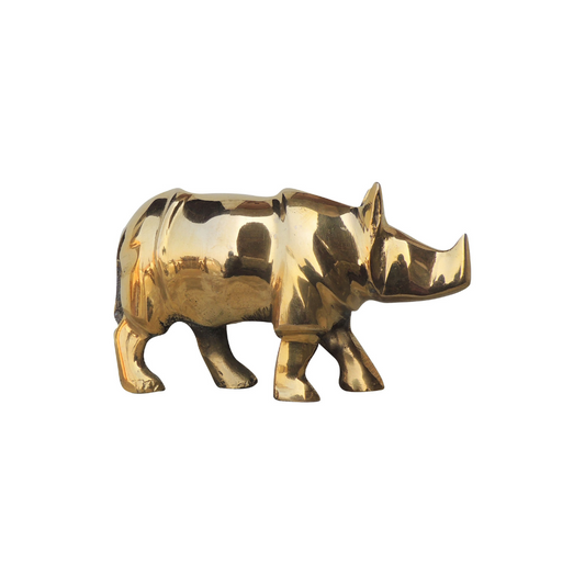 Brass Showpiece Rhino Gainda Genda Statue