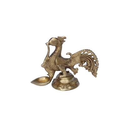 Brass Cock Murga Oil Lamp Deepak