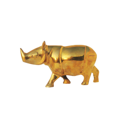 Brass Table Decor Showpiece Rhino Ganda Statue