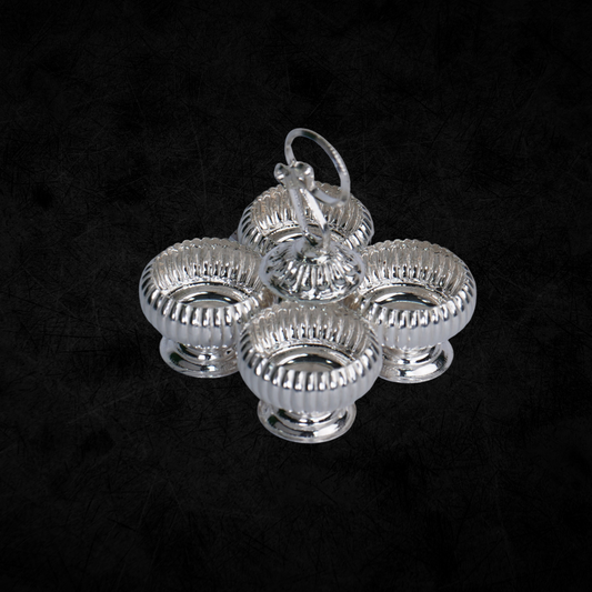 Pure Silver Panchapali Four Bowl Set 50g - PUSHMYCART