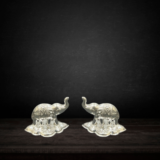 Pure Silver Elephants Idol 14g (Pack of 2) - PUSHMYCART