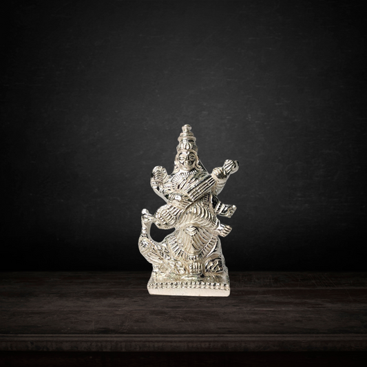 Pure Silver Saraswati Amman Idol 52g - PUSHMYCART