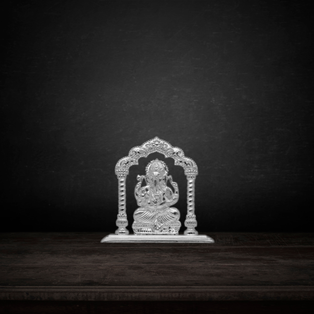 Pure Silver Ganesh Idol 25 grams - PUSHMYCART