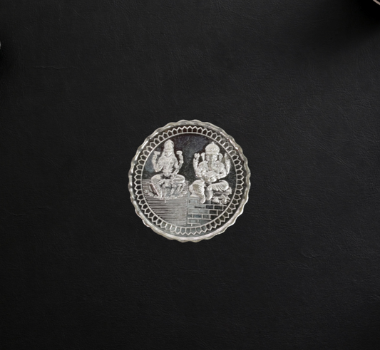 Pure Silver Lakshmi Ganesh Coin 20g - PUSHMYCART