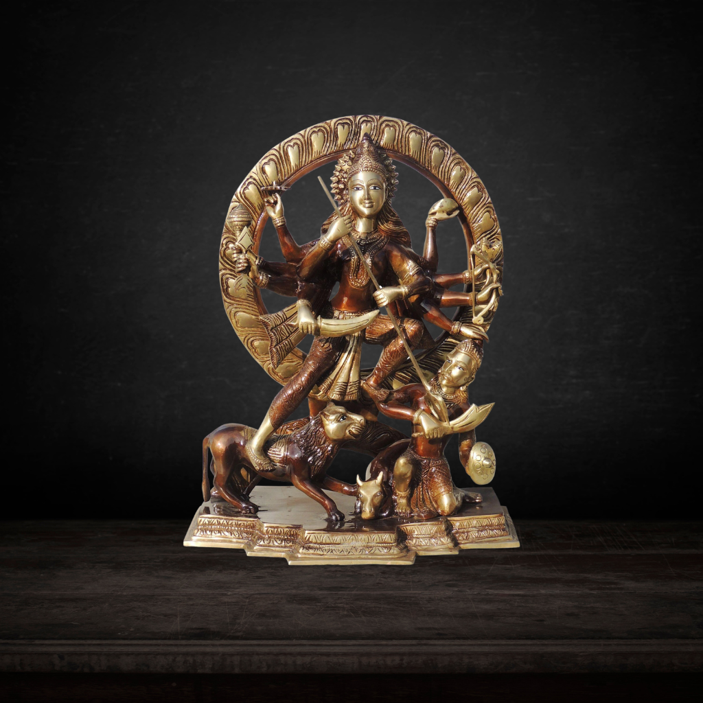 Brass Maa Mahishasur Mardini Statue