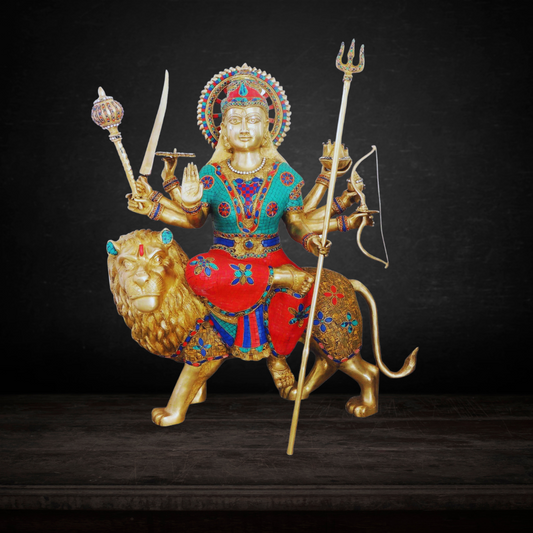 Brass Durga Ji Goddess Idol Statue