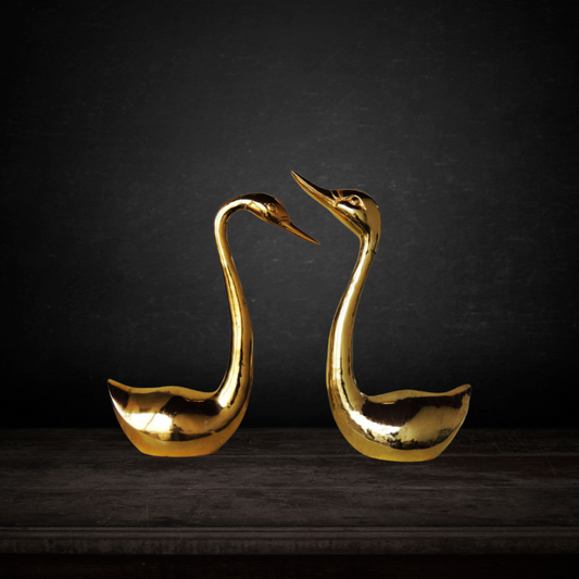 Brass Showpiece Duck Pair Statue