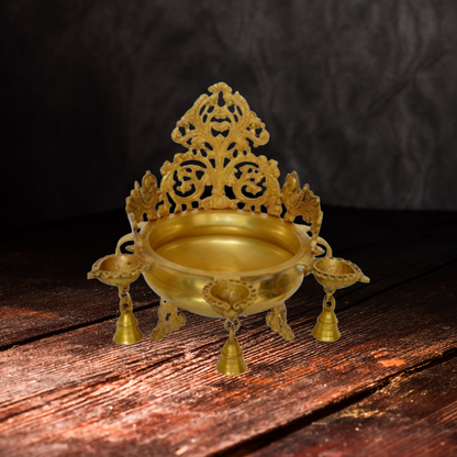 Brass Urli Pot Hand Carved