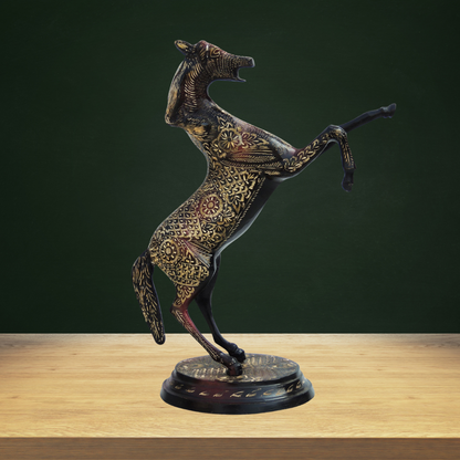 Brass Showpiece Jumping Horse