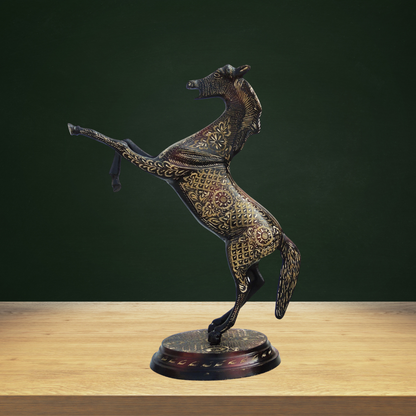 Brass Showpiece Jumping Horse