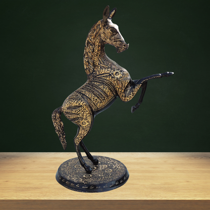 Brass Showpiece Jumping Horse Statue