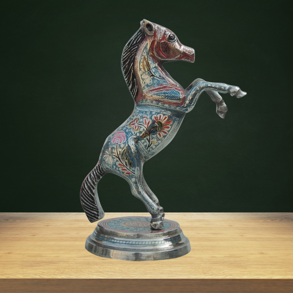 Brass Showpiece Jumping Horse