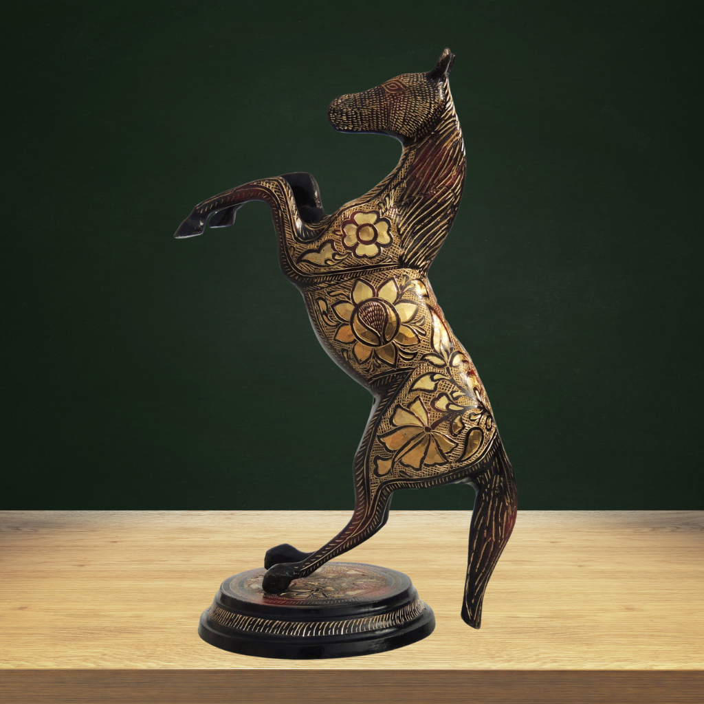 Brass Showpiece Jumping Horse