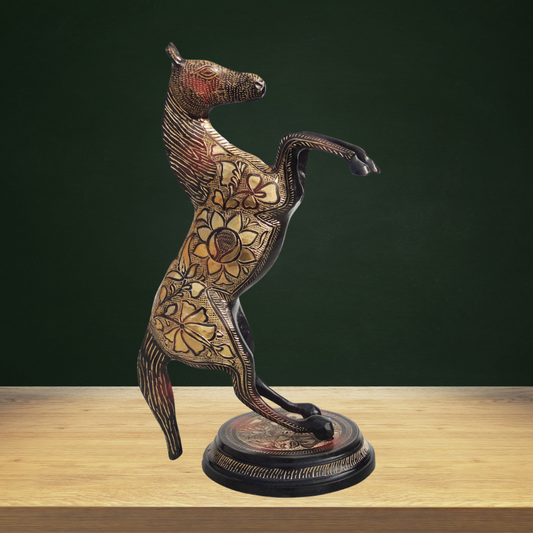 Brass Showpiece Jumping Horse