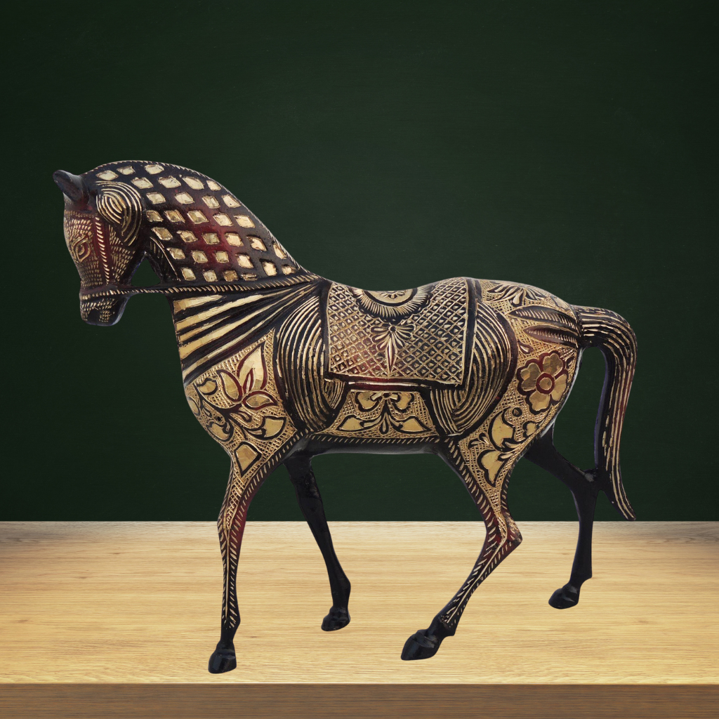 Brass Showpiece Horse Statue