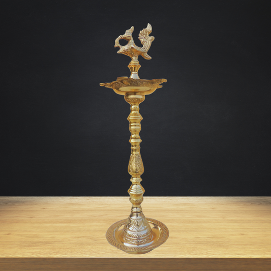 Brass Table Mahabharat Oil Lamp Deepak