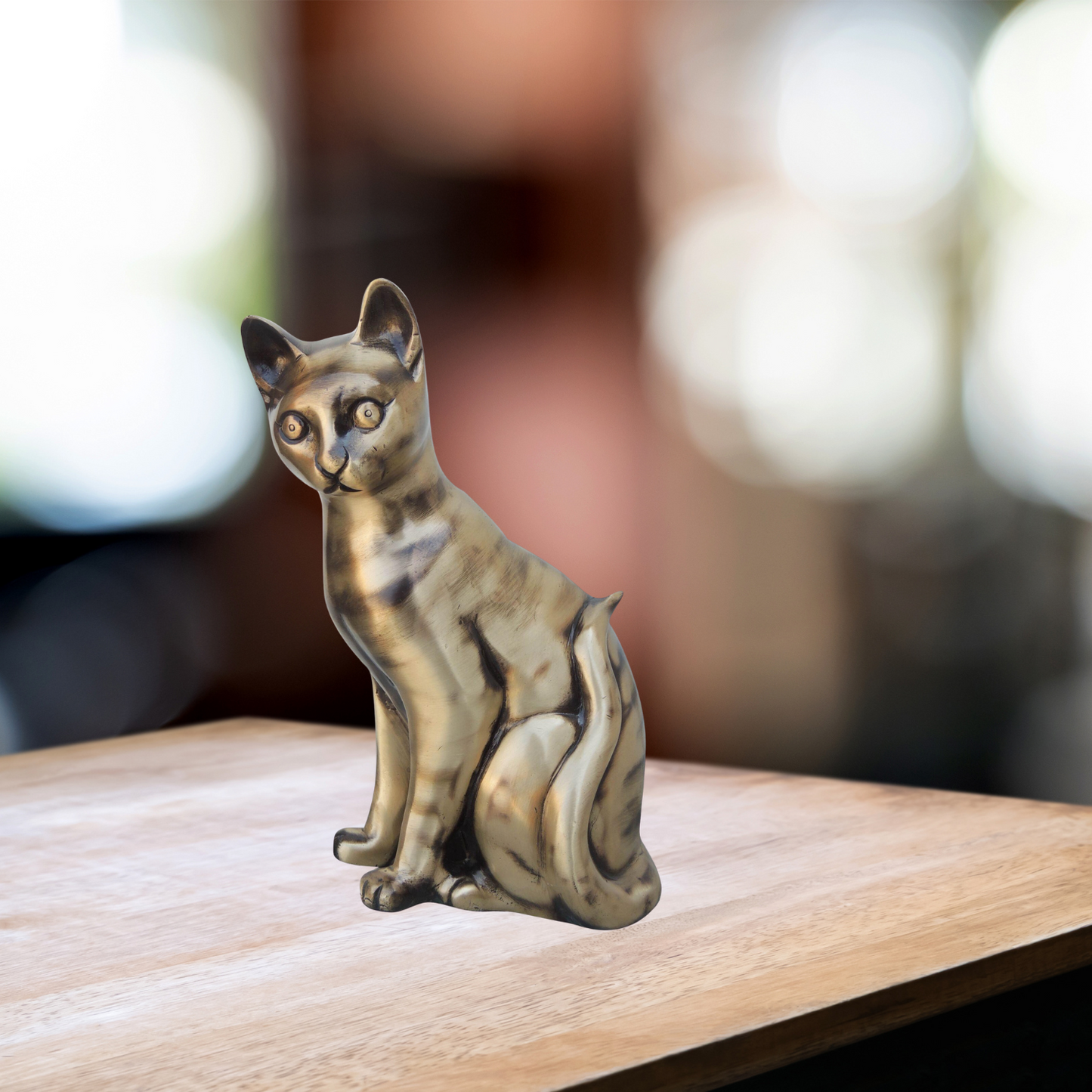 Brass Cat Statue