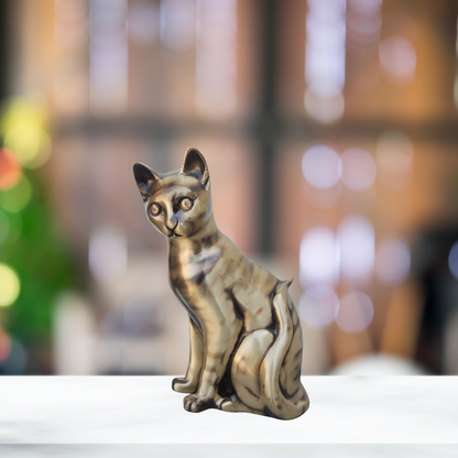 Brass Cat Statue