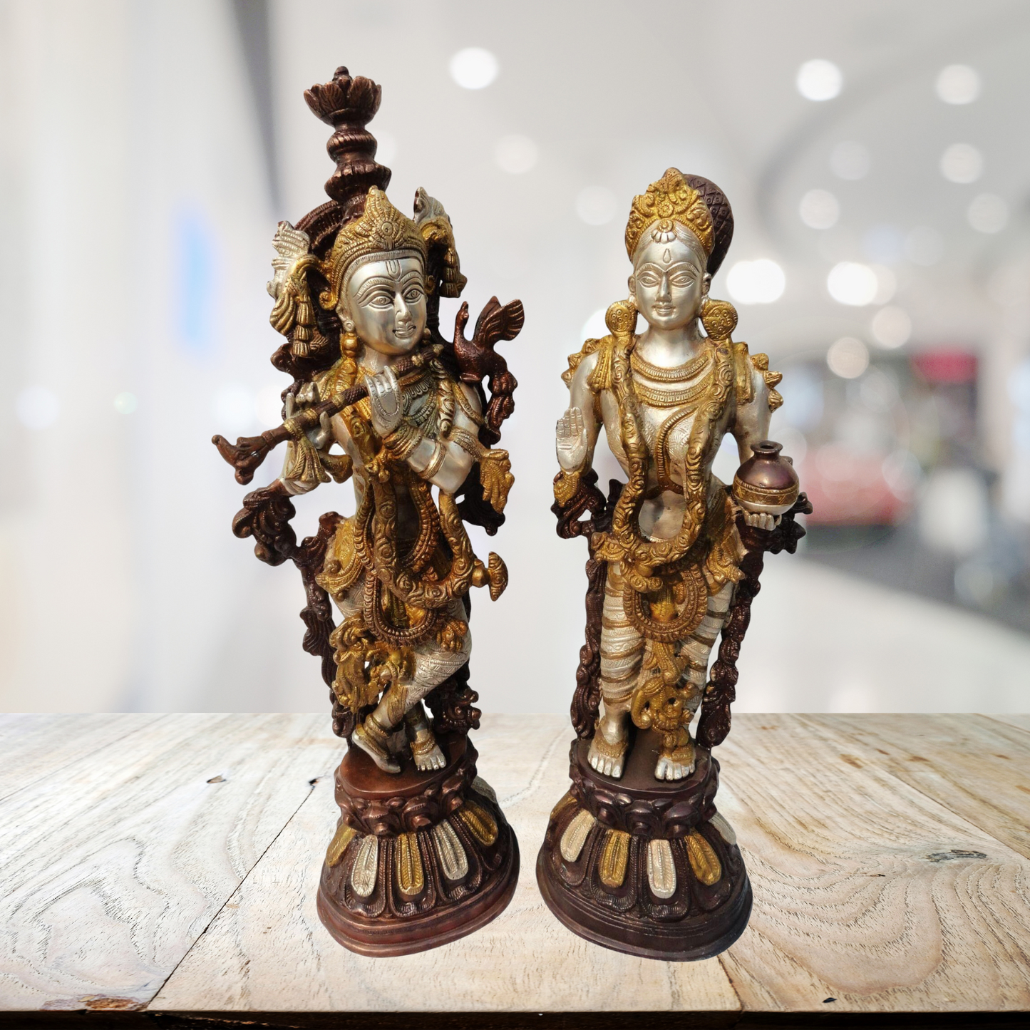 Brass Radha Krishan Pair Statue