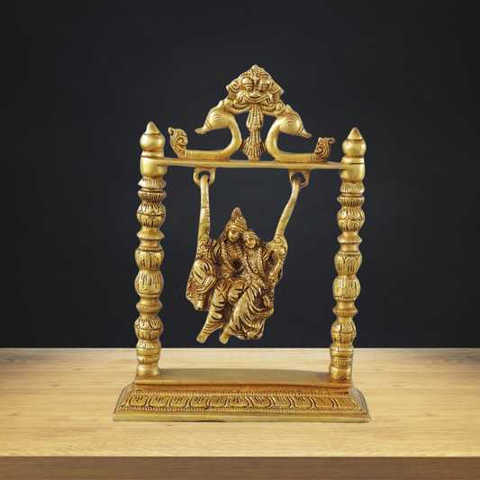 Brass Radha Krishan Jhula God Idol Statue