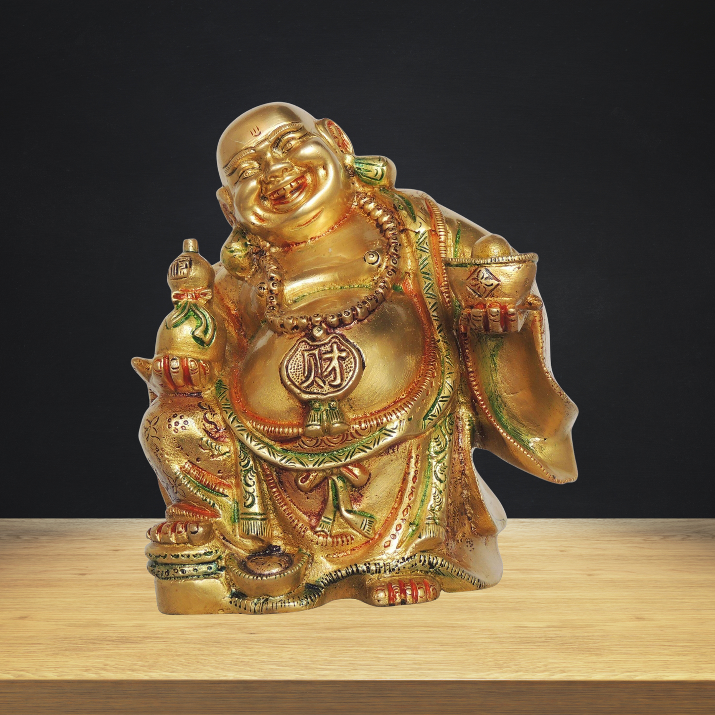 Brass Laughing Budha Big God Idol Statue