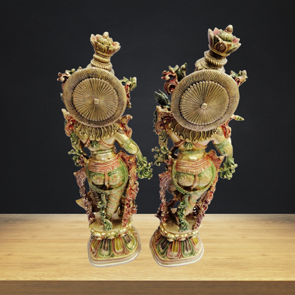 Brass Radha Krishna Pair God Idol Statue