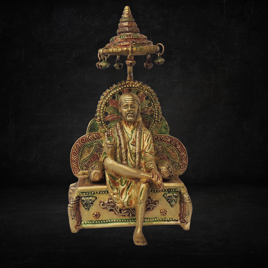 Brass Sai Baba Umbrella Statue