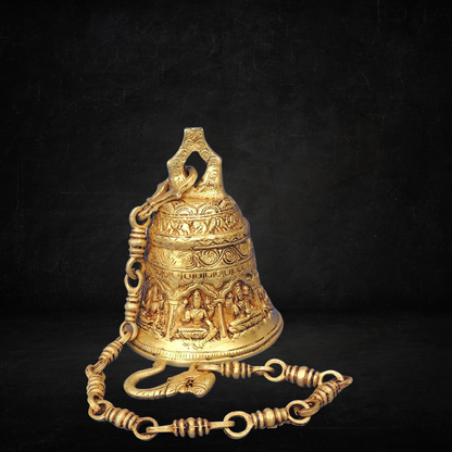 Brass Bell With Chain God Idol