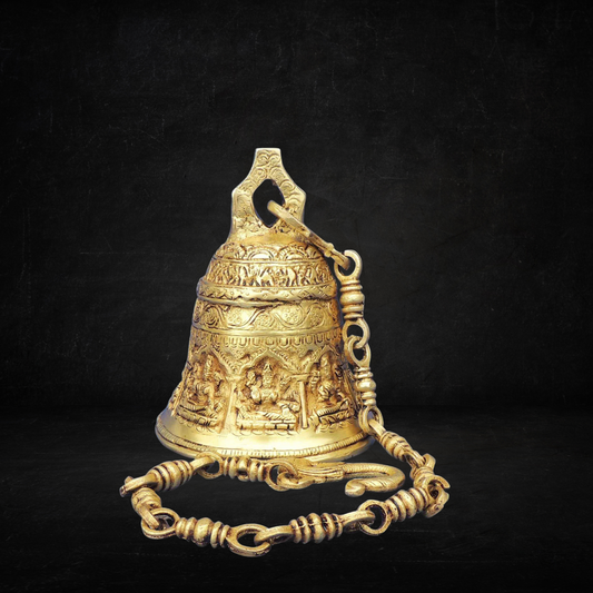 Brass Bell With Chain God Idol