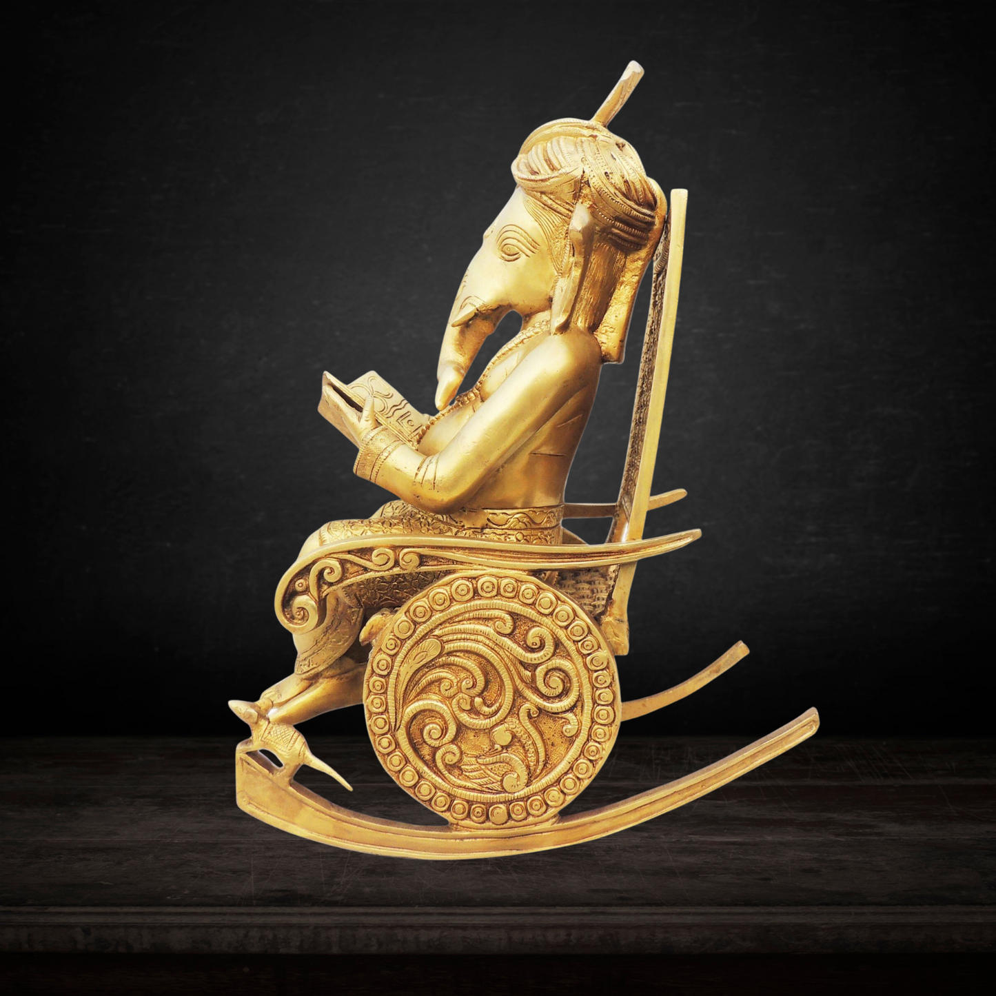 Brass Chair Ganesh Statue