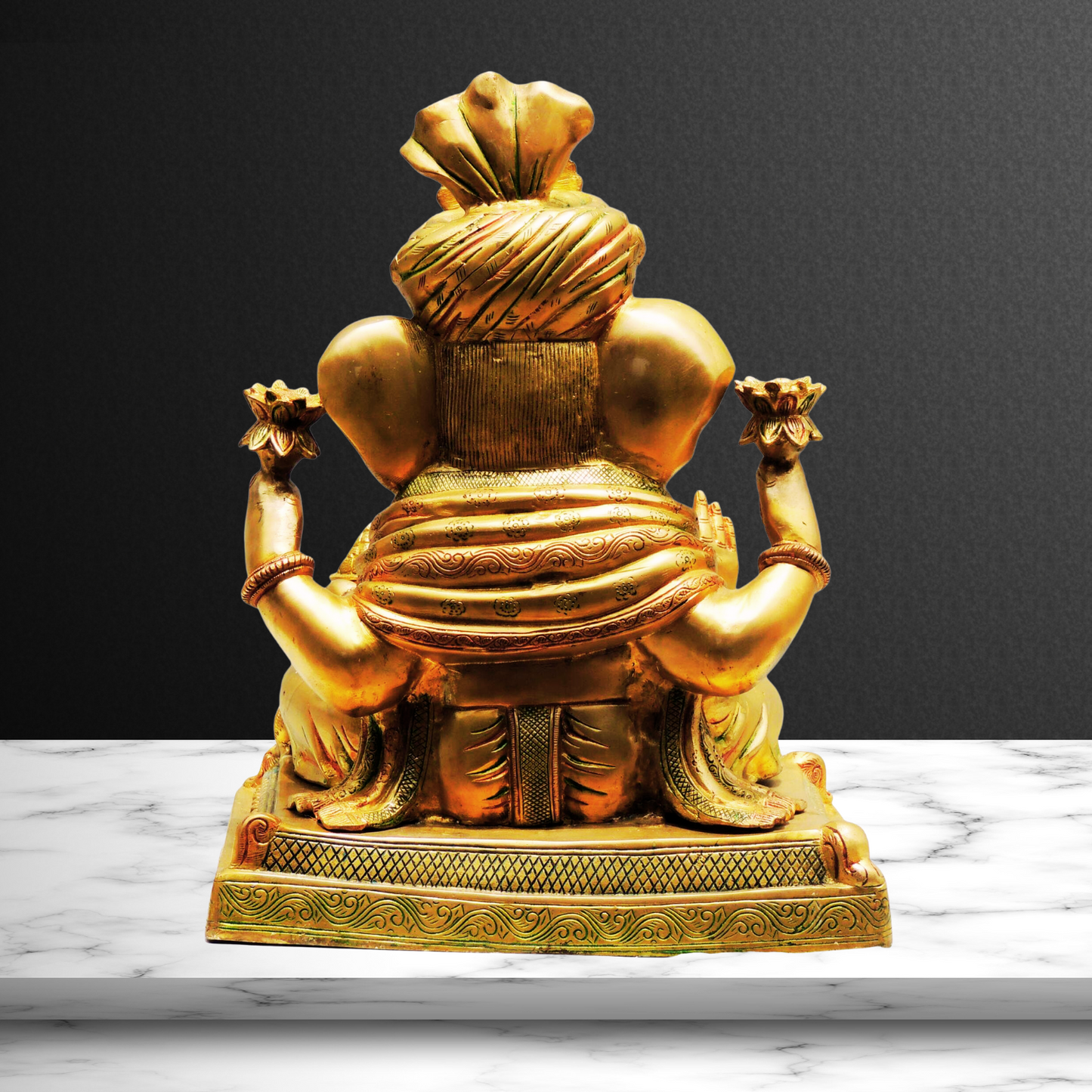 Brass Pagdi Ganesh Statue