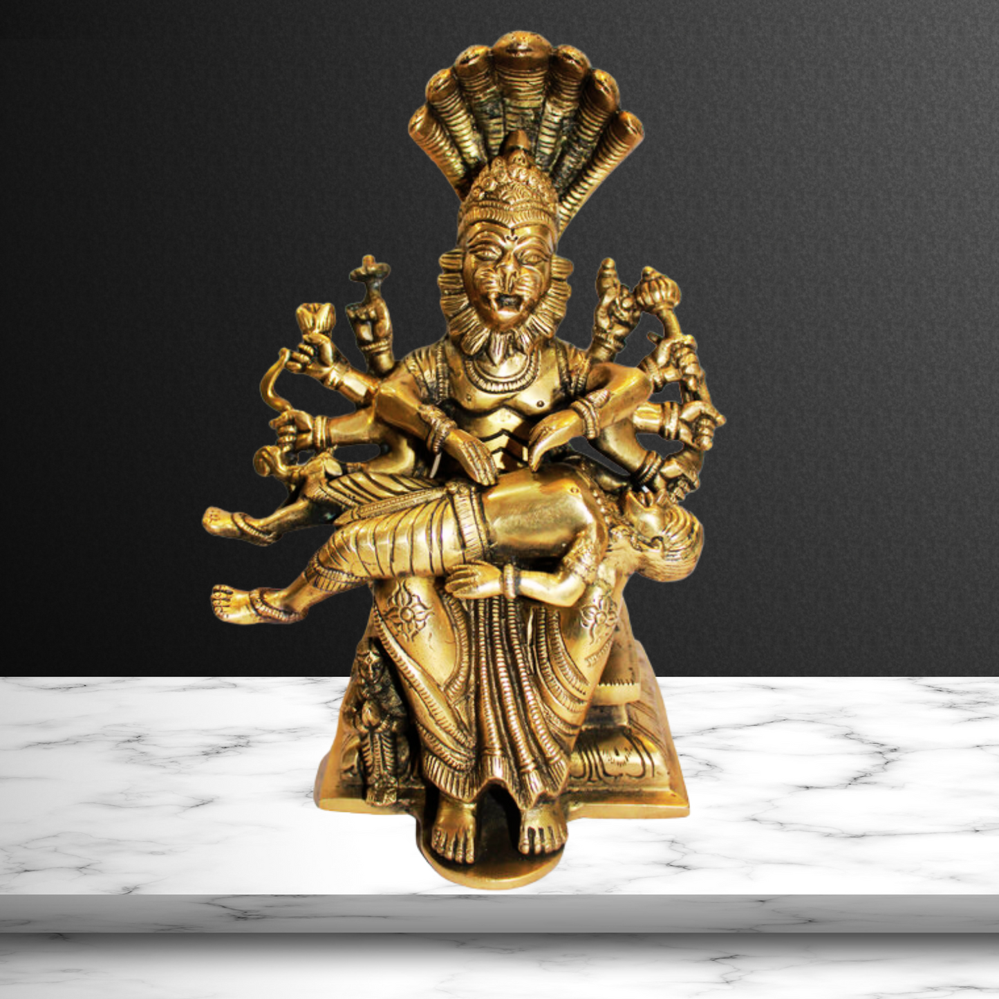 Brass Narsingh Bhagwan God Idol Statue