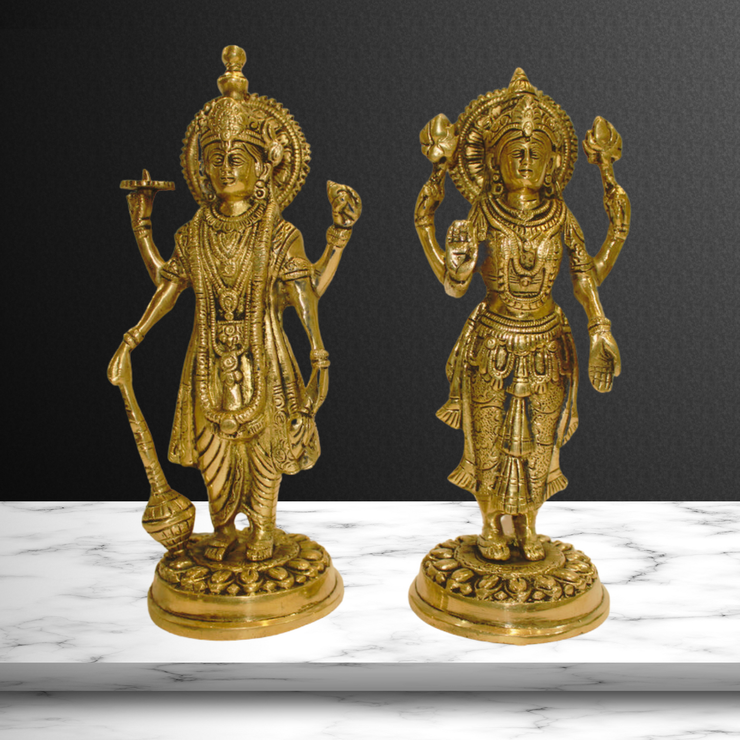 Brass Vishnu Laxmi Idol Statue