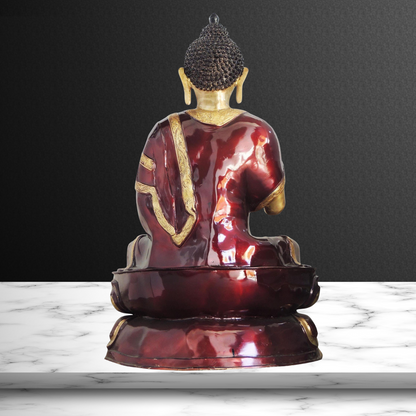 Brass Budha Statue With Antique Finish