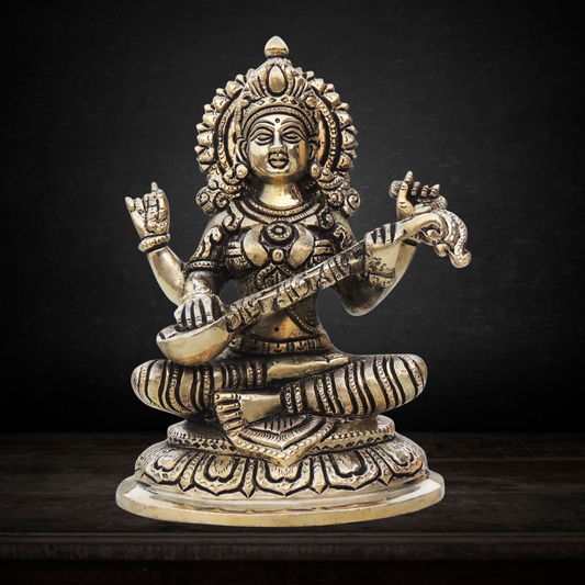 Brass Saraswati Ji Statue