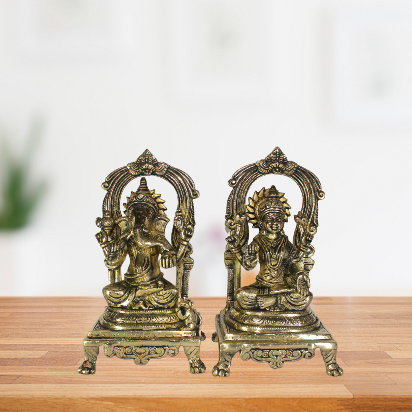 Brass Laxmi Ganesh God Idol Statue