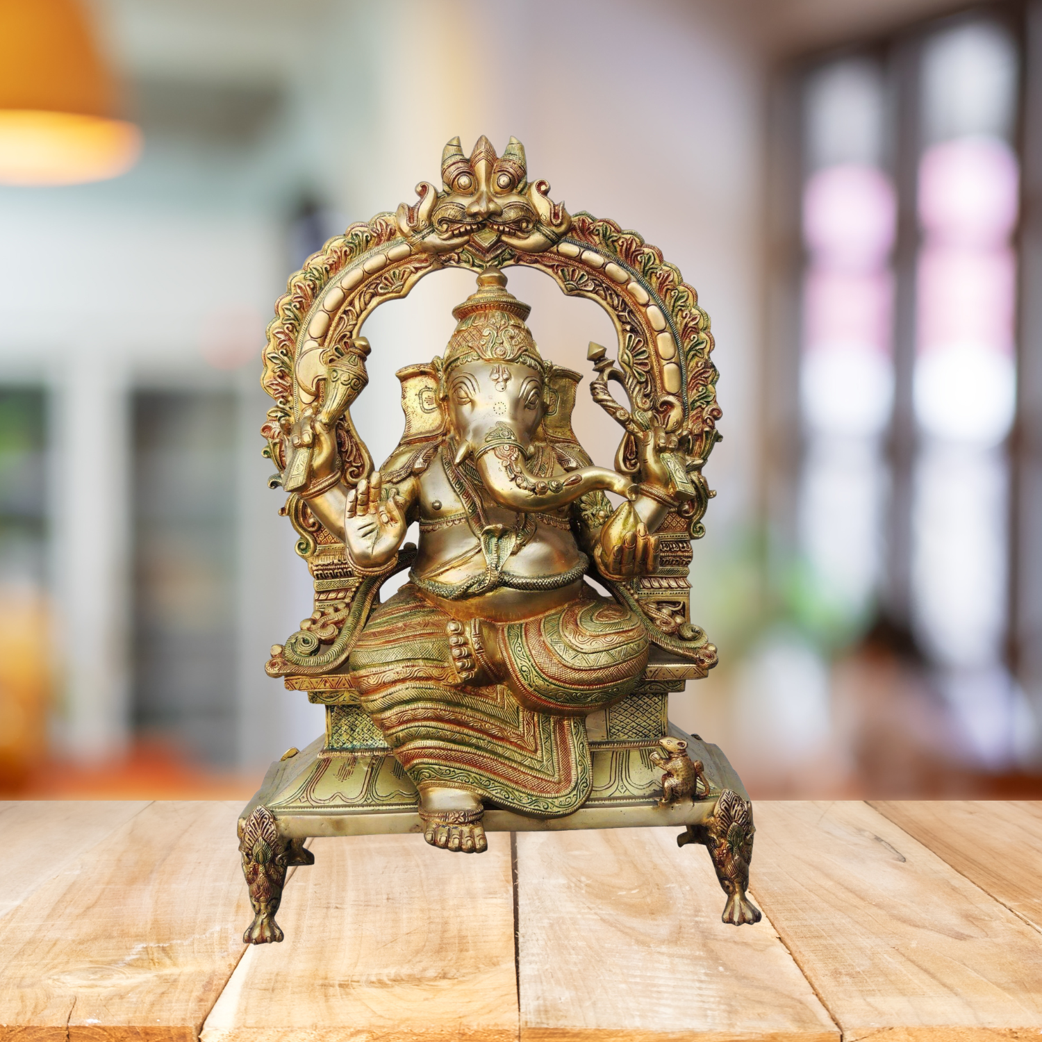 Brass Ganesh Big With Frame Statue